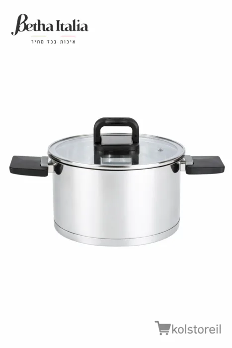 סיר נירוסטה 16 מסדרת spazio עם ידיות מתקפלות