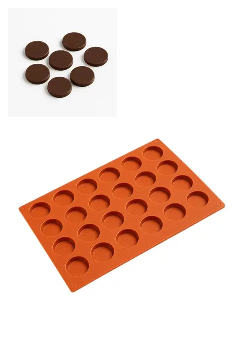תבנית סיליקון למטבעות שוקולד 24 שקעים