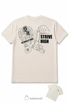 חולצת WORLD לבנה STRIVE HIGH