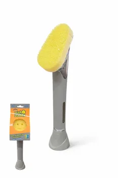 ידית עם דיספנסר וספוג לקרצוף כלים Dish Daddy אפור