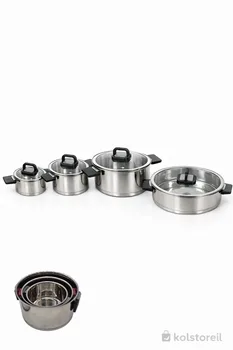 סט 4 סירי נירוסטה סדרת SPAZIO ידיות מתקפלות