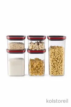 סט 5 קופסאות אחסון עם מנגנון אטימה