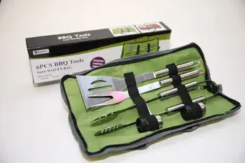 סט מנגל/ ברביקיו 6 חלקים בתיק ירוק