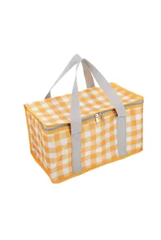 צידנית פיקניק משובצת צהוב 14 ליטר