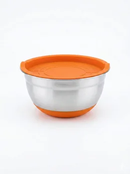 קערת ערבוב נירוסטה עם מכסה 18 ס"מ